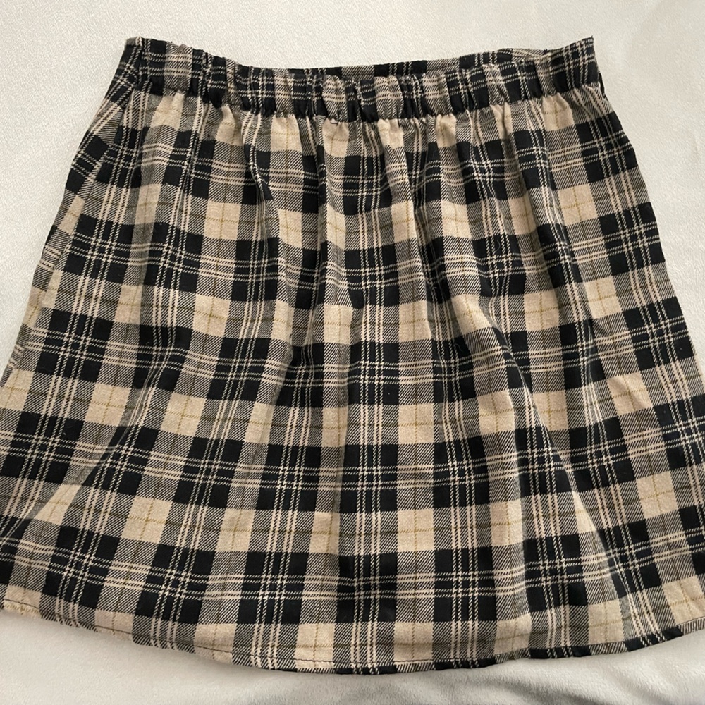 Brandy Melville Tan Plaid Skirt